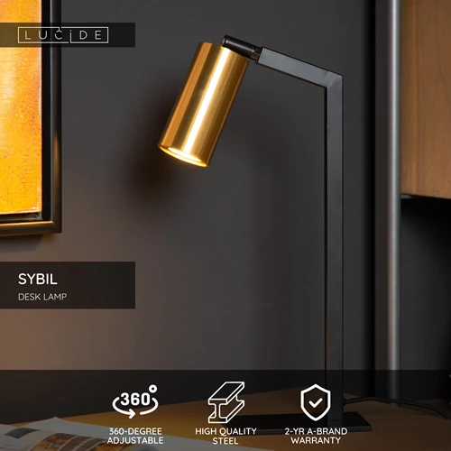 Lucide SYBIL - Desk lamp - 1xGU10 - Black - USP